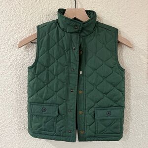 Janie and Jack Forest Green Quilted Puffer Vest | Snap Front | Kids/Tween
